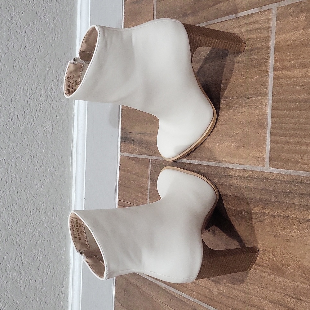White heeled boots